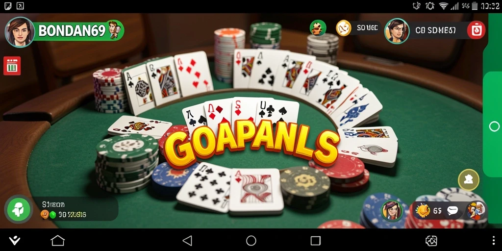 Tampilan gameplay BONDAN69 saat bermain Gaple dengan teman.