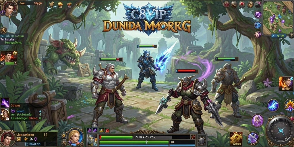 Tampilan gameplay C8VIP yang memukau dalam dunia fantasi MMORPG.
