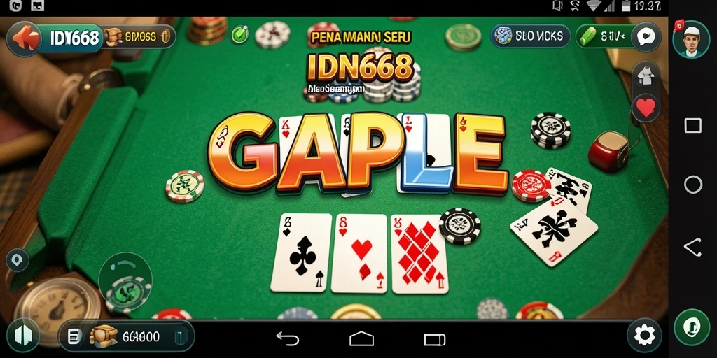 Screenshot IDN668 menunjukkan suasana permainan Gaple yang seru.