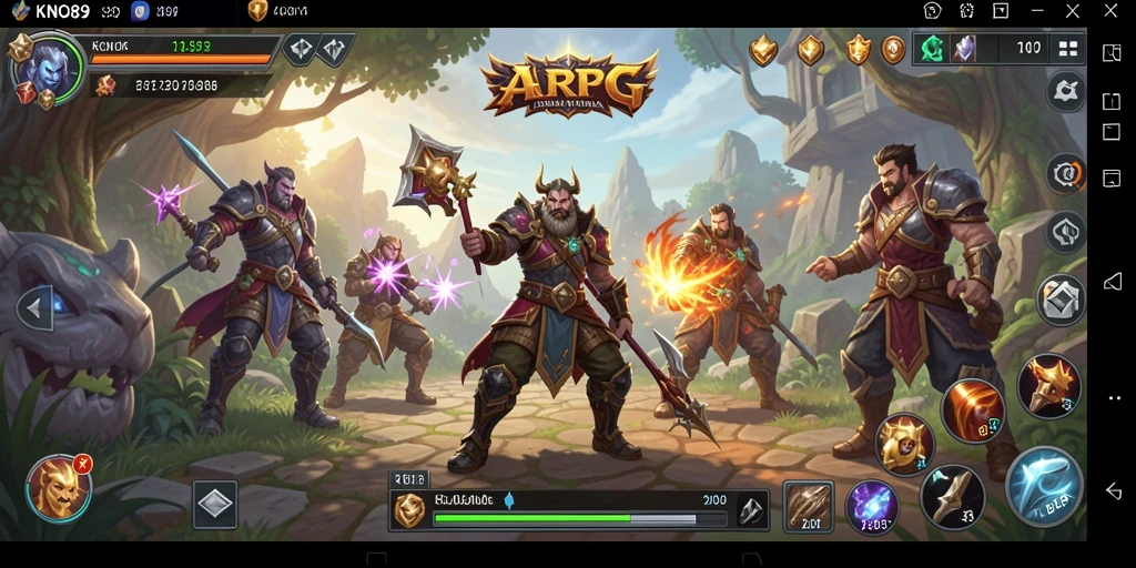 Gambaran epic dari gameplay KNO89 dalam pertempuran ARPG.