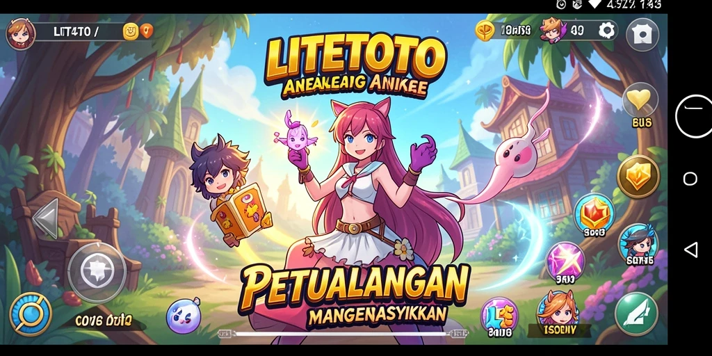 Tangkapan layar gameplay LITETOTO menampilkan karakter anime yang beraksi.