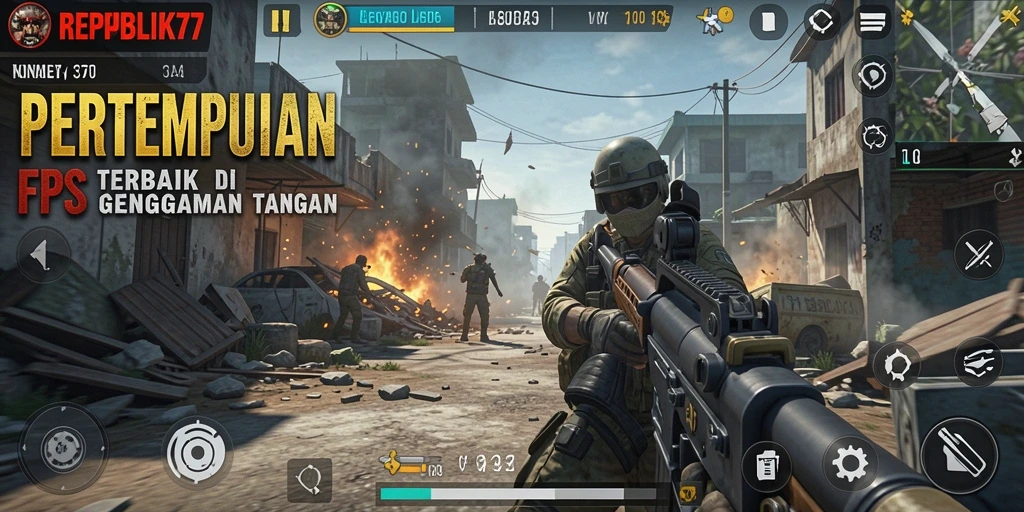 Screenshot gameplay <strong>REPUBLIK77</strong> menunjukkan aksi pertempuran yang intens.