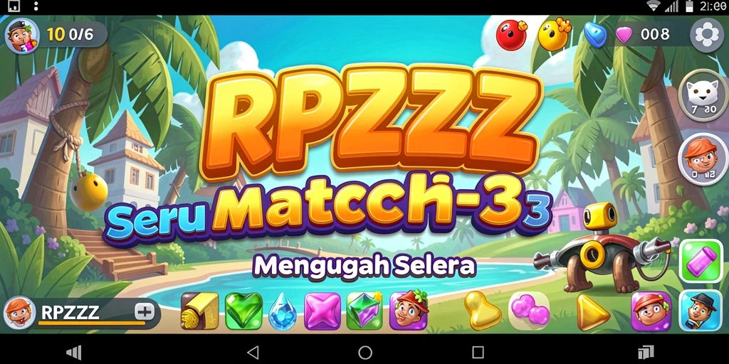 Tampilan gameplay RPZZZ yang menawan dengan graphics vibrant.