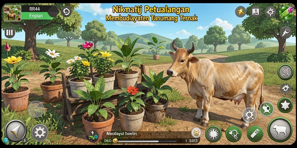 Gameplay seru di RR44 dengan aktivitas bertani dan memelihara ternak.