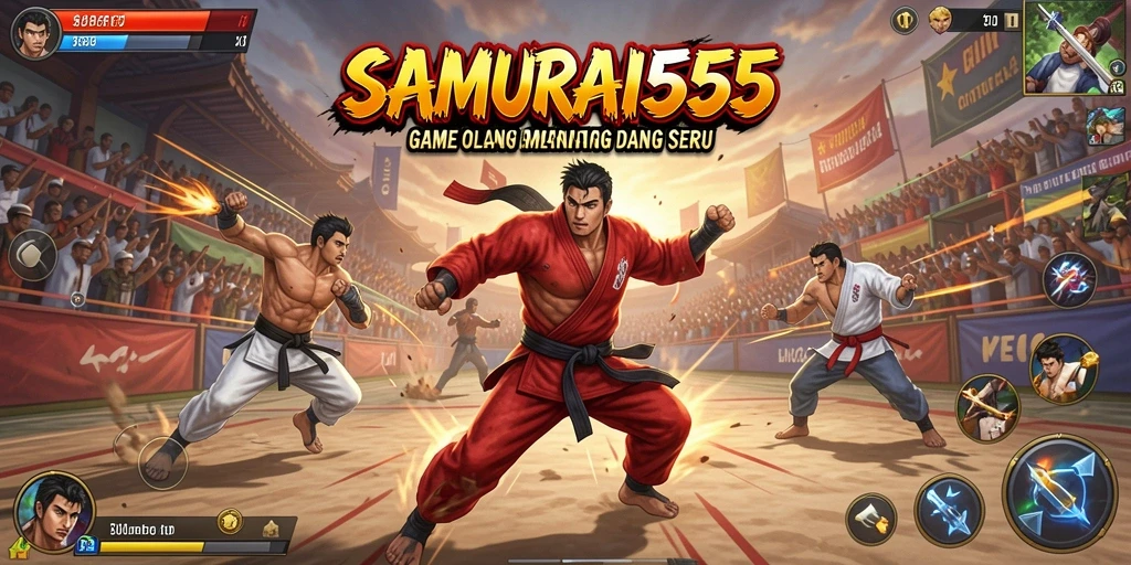 Tampilan gameplay menarik dari SAMURAI555 di arena olahraga.