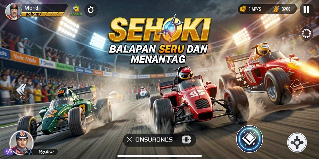 Tampilan aksi balapan seru dalam SEHOKI.