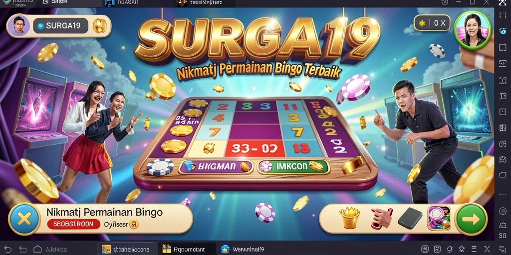 Tampilan interaktif gameplay Bingo di SURGA19.