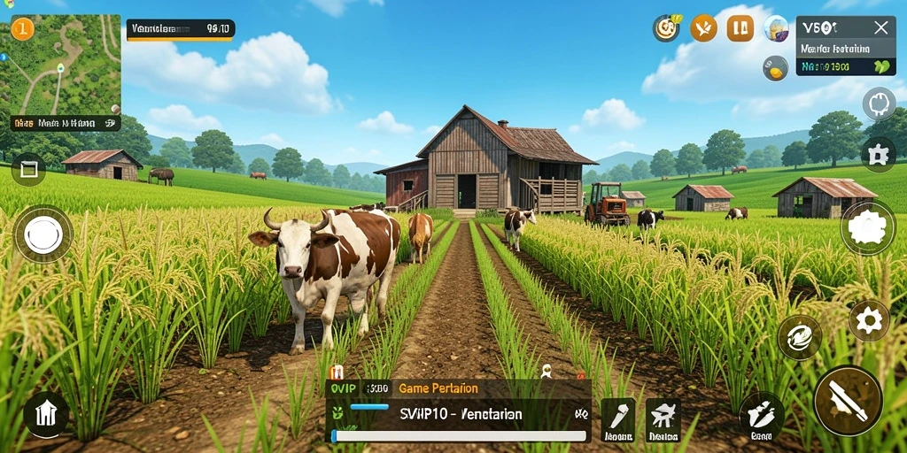 Tampilan gameplay SVIP10 yang menarik dengan aktivitas pertanian seru.