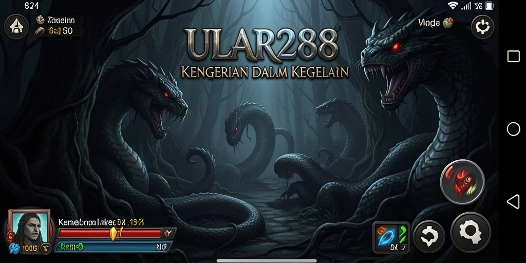Tampak gameplay ULAR288 dengan suasana mencekam dan monster misterius.