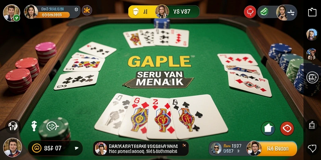 Screenshot gameplay V87 menampilkan serunya permainan Gaple.