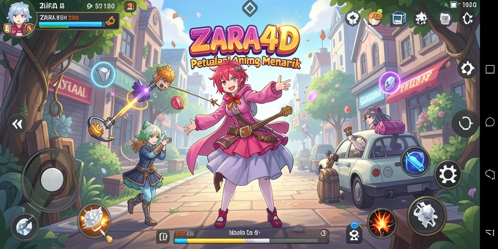 Gameplay menarik dengan karakter Anime yang penuh warna.