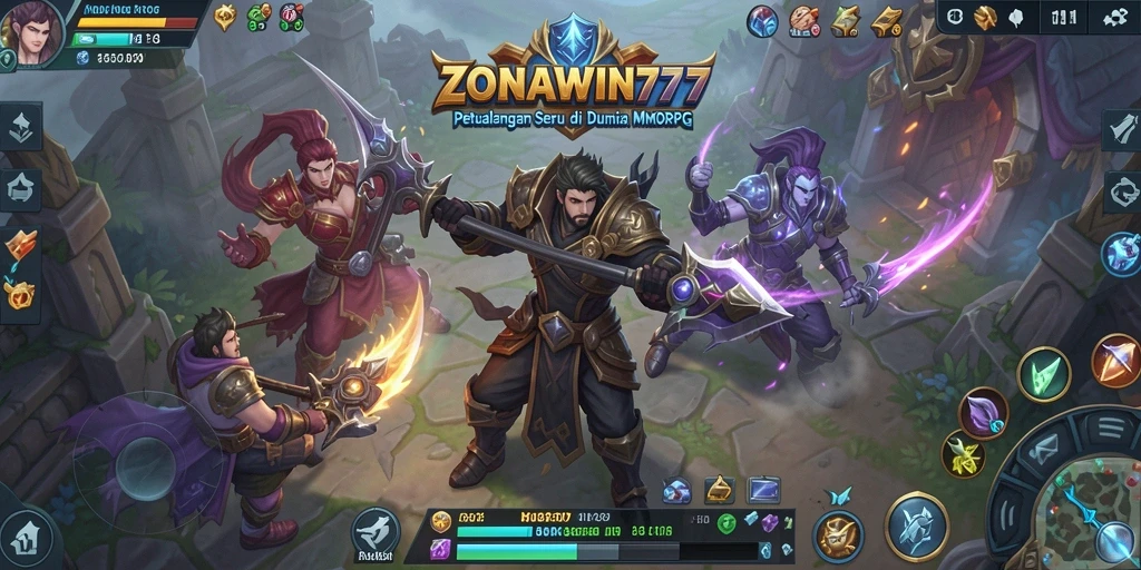 Screenshot gameplay ZONAWIN777 menunjukkan pertarungan epik antar karakter.